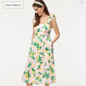 J Crew Squareneck Midi dress Pink Lemon